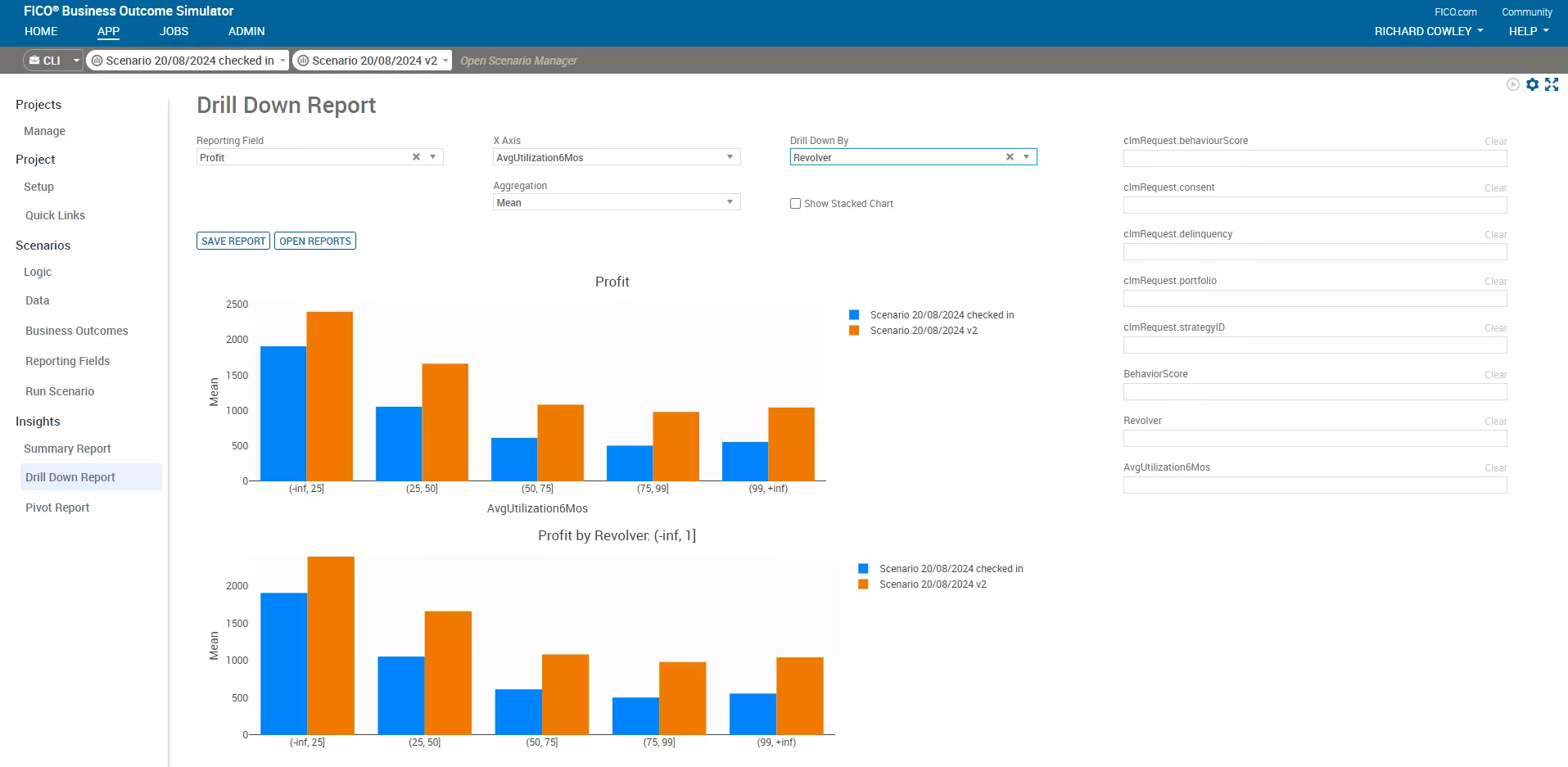 Simulation of credit strategies
