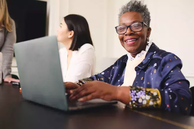 smiling older business woman