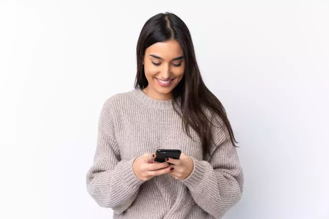 Woman Looking at Phone