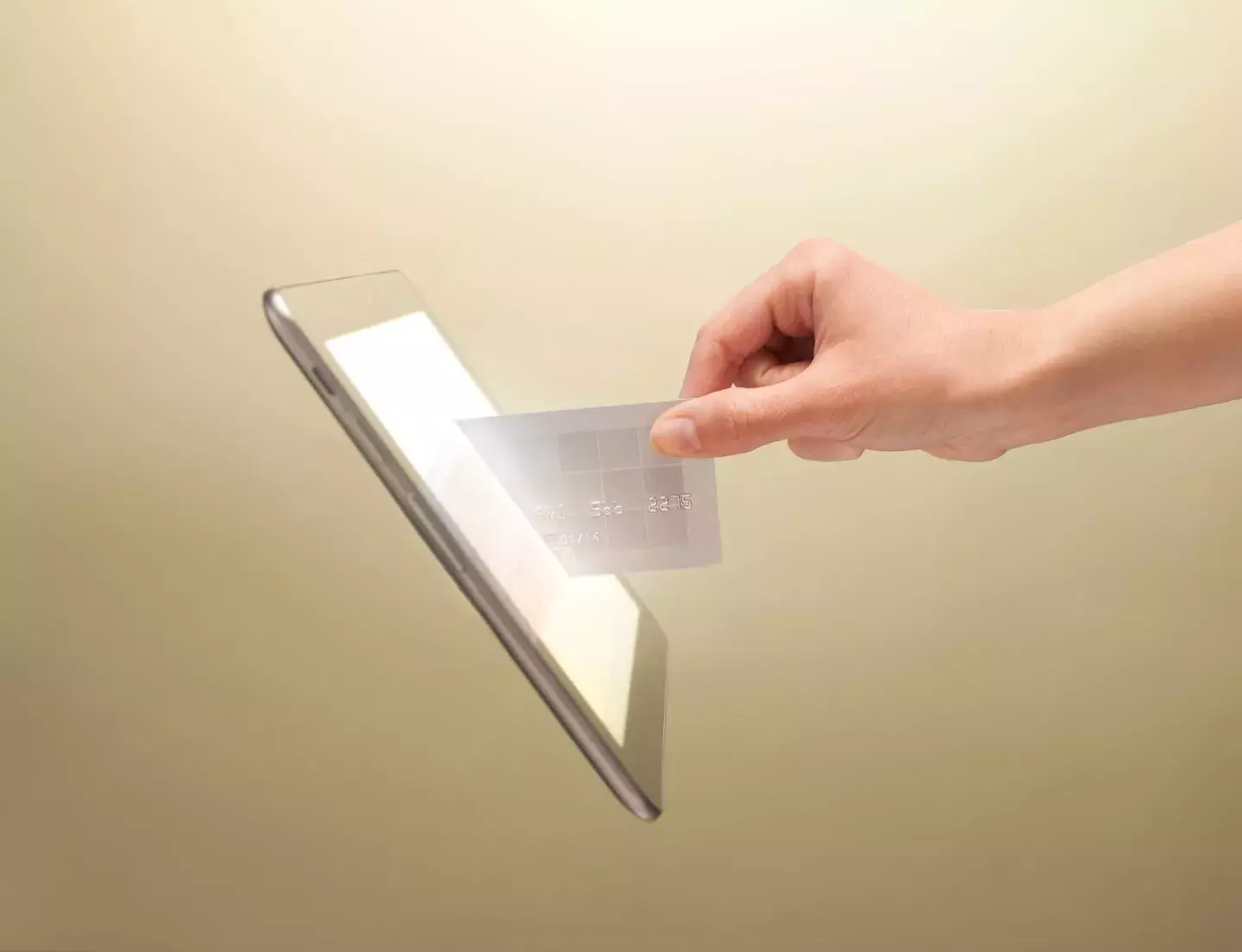 pulling credit card out of tablet