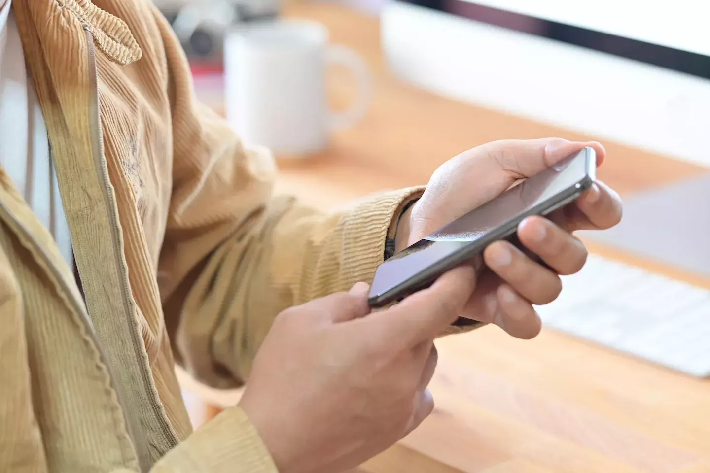 Person Banking Phone